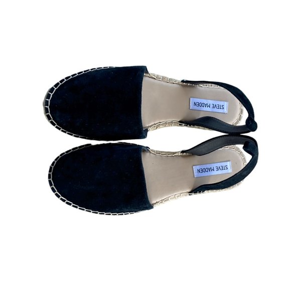 Steve Madden women's Lesko Espadrille flat size 10 black suede - Picture 2 of 6